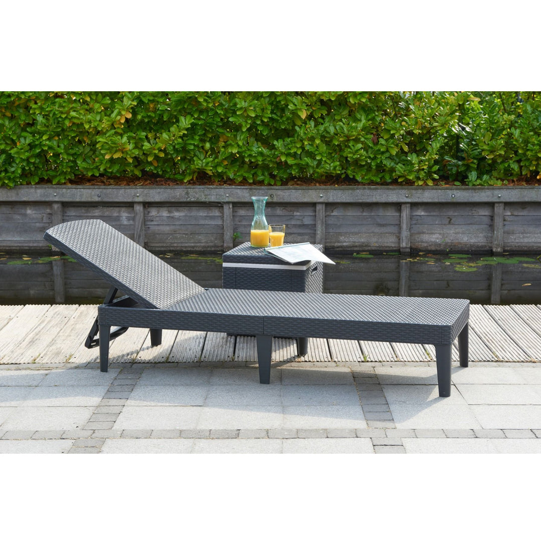 Tumbona plegable de jardín exterior Jaipur Sun Lounger - grafito