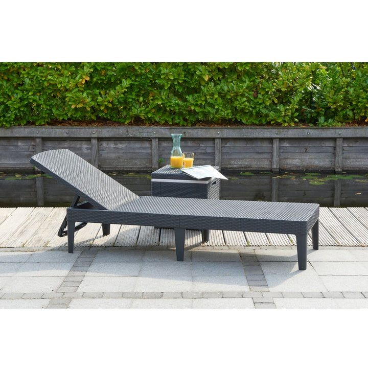 Tumbona plegable de jardín exterior Jaipur Sun Lounger - grafito