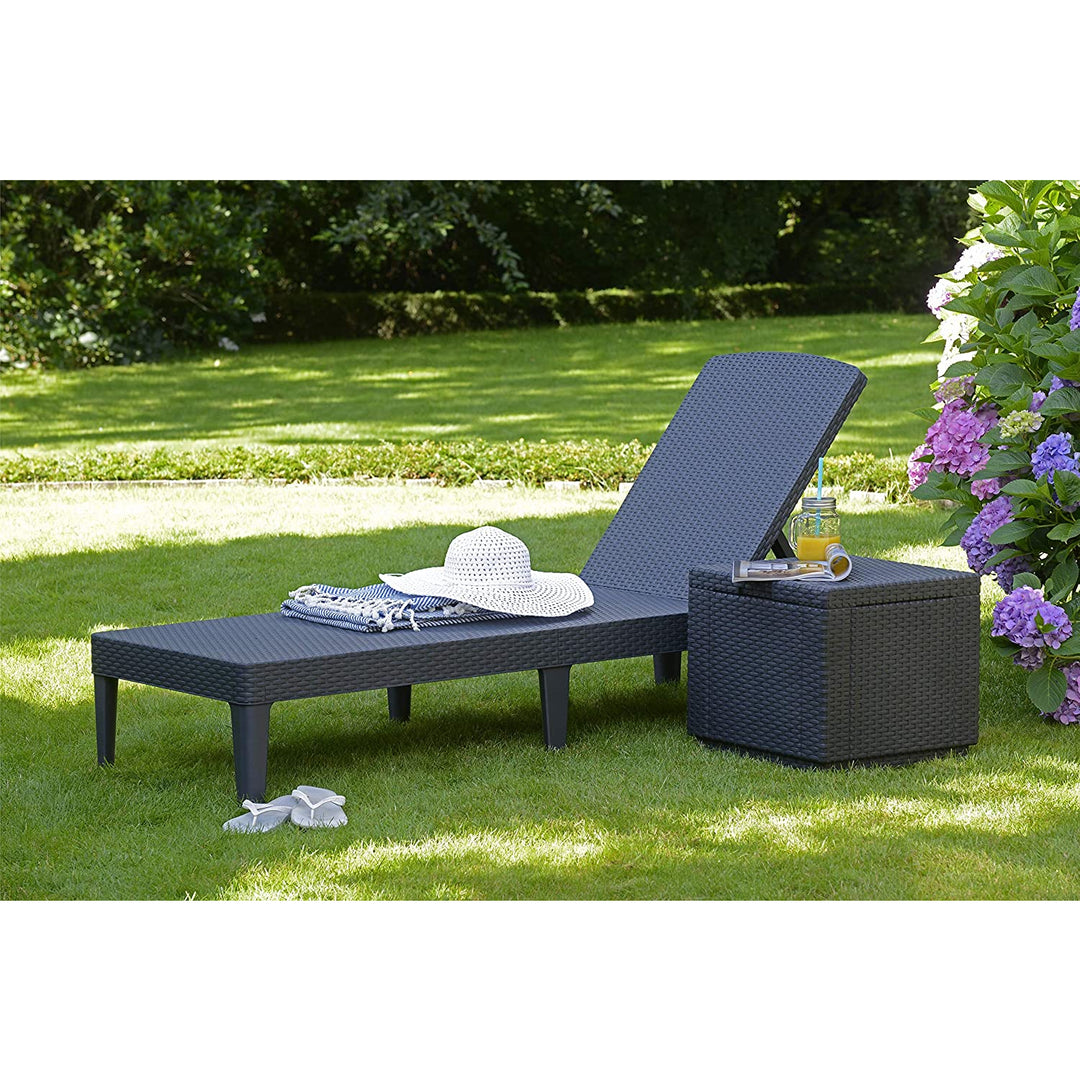 Tumbona plegable de jardín exterior Jaipur Sun Lounger - grafito