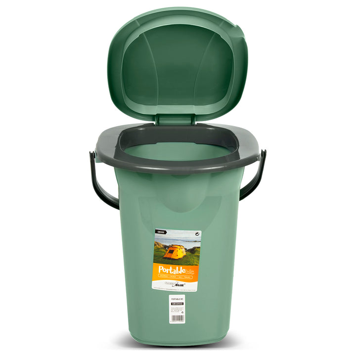 GreenBlue GB320GG Inodoro portátil practico WC 19l con tapa verde-gris
