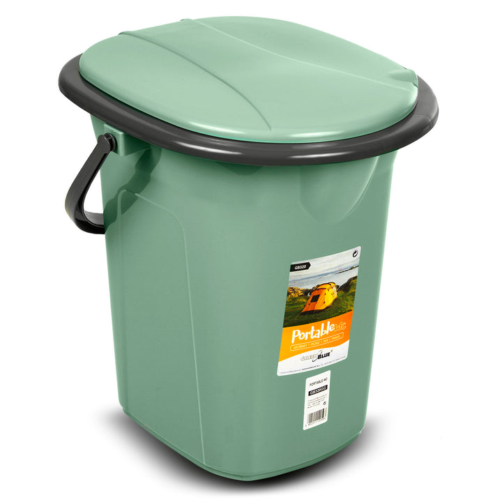 GreenBlue GB320GG Inodoro portátil practico WC 19l con tapa verde-gris