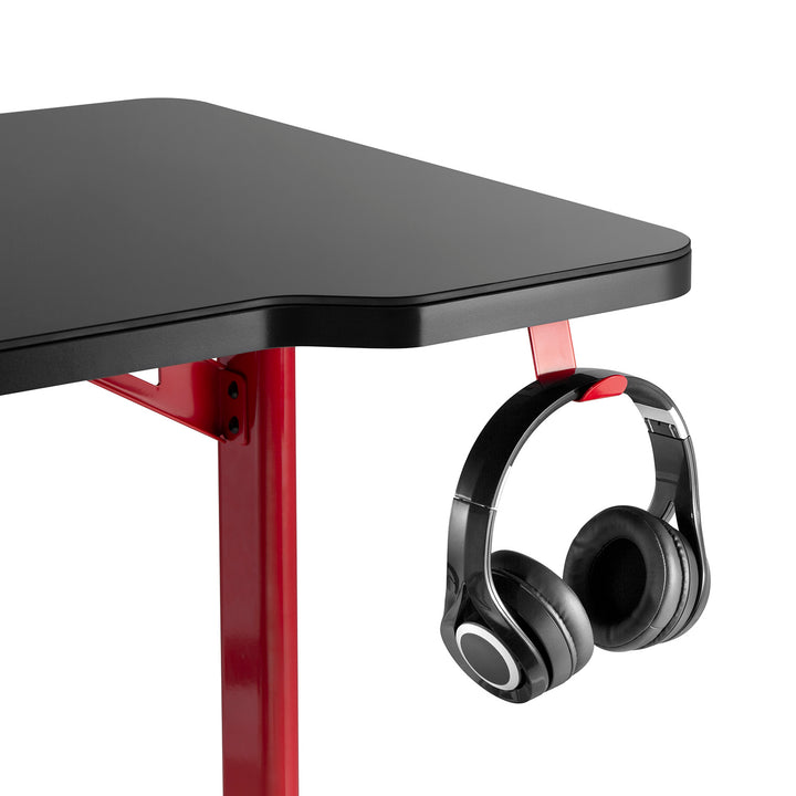 Escritorio de juego NanoRS con leds RGB, negro, grande, 100 kg máx., altura 760 mm, RS163