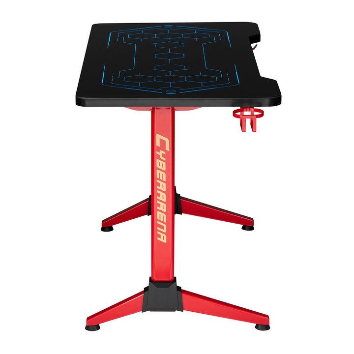 Escritorio de juego NanoRS con leds RGB, negro, grande, 100 kg máx., altura 760 mm, RS163