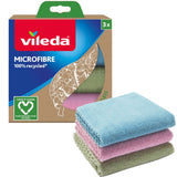 Conjunto de 3 Panos de Microfibra 100% Reciclados Vileda