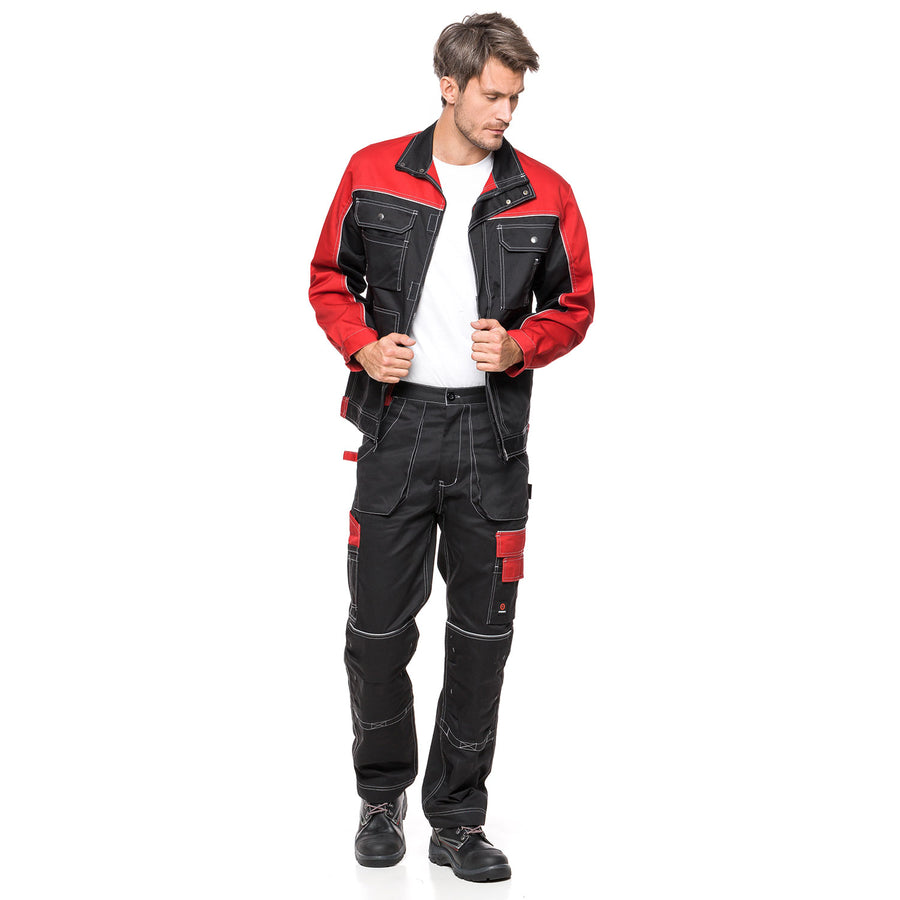 Calça de trabalho tamanho 56 (103-108) HELIOS PRETO / VERMELHO