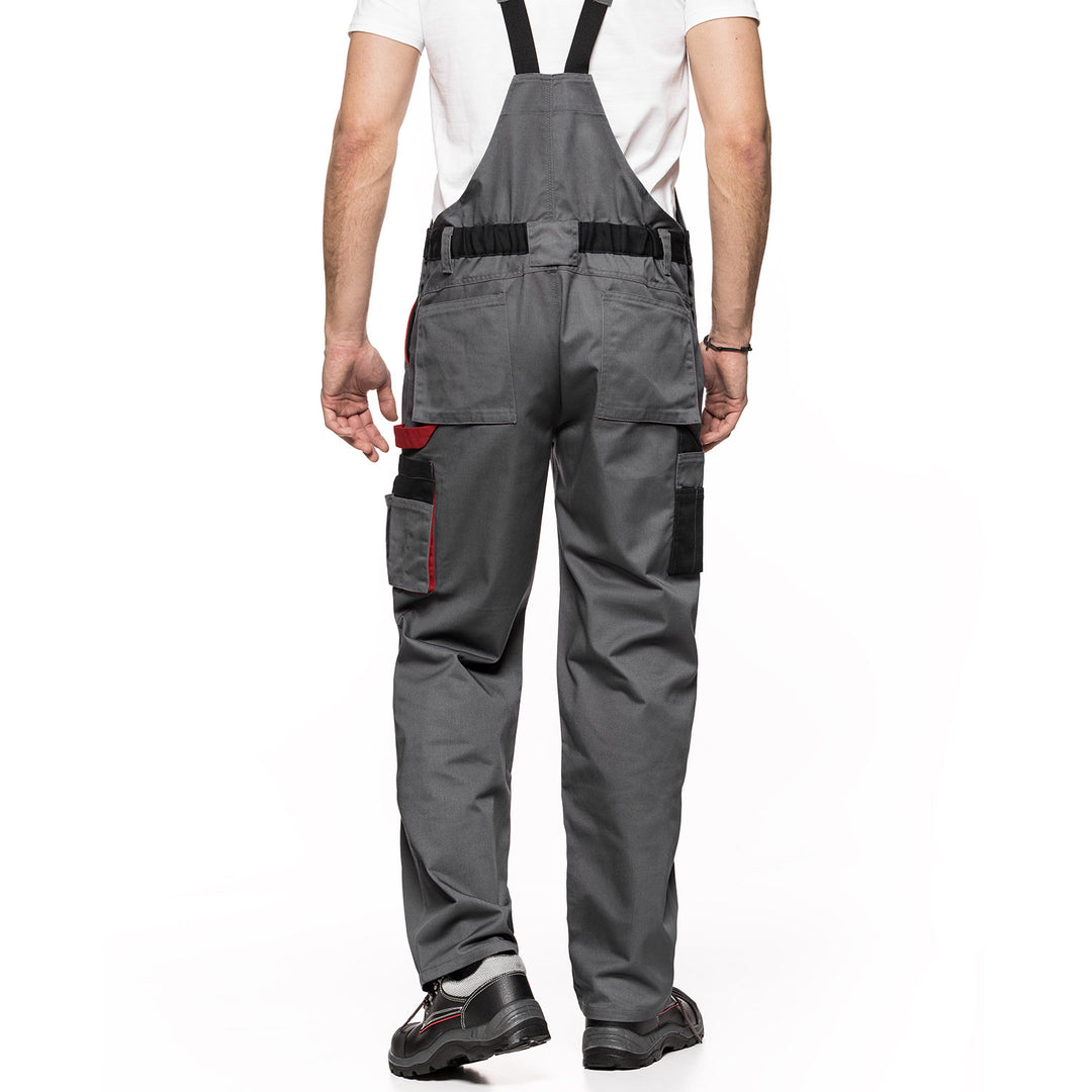 Peto con bolsillos multifuncionales, pantalón de trabajo, pantalón de hombre Gris/Negro 280g/m² LENNOX AVACORE GRIS-NEGRO Talla 52 (94-98)