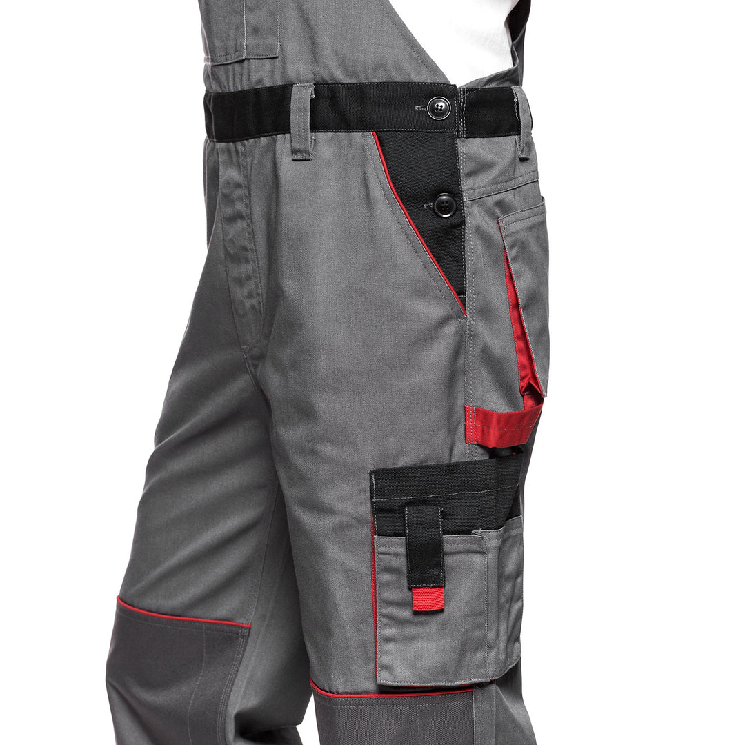 Peto con bolsillos multifuncionales, pantalón de trabajo, pantalón de hombre Gris/Negro 280g/m² LENNOX AVACORE GRIS-NEGRO Talla 52 (94-98)
