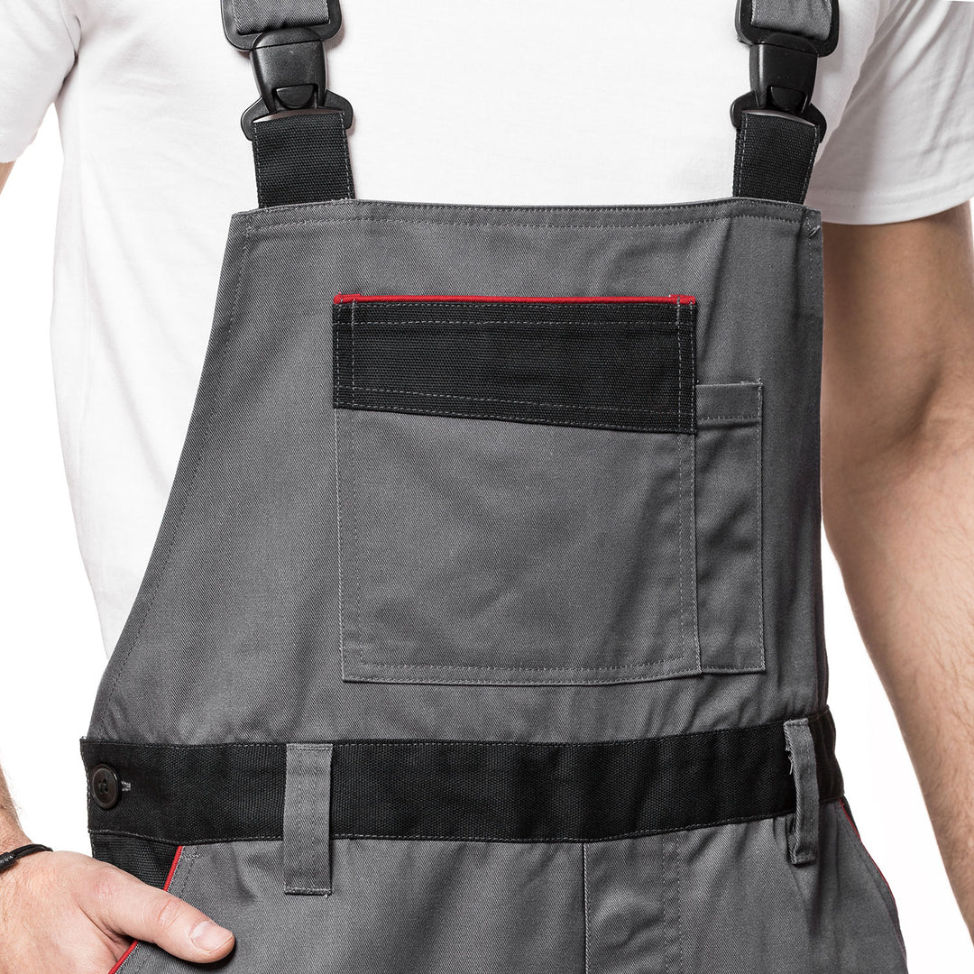 Peto con bolsillos multifuncionales, pantalón de trabajo, pantalón de hombre Gris/Negro 280g/m² LENNOX AVACORE GRIS-NEGRO Talla 52 (94-98)