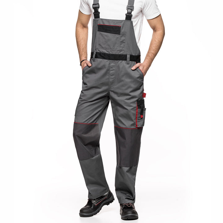 Peto con bolsillos multifuncionales, pantalón de trabajo, pantalón de hombre Gris/Negro 280g/m² LENNOX AVACORE GRIS-NEGRO Talla 52 (94-98)