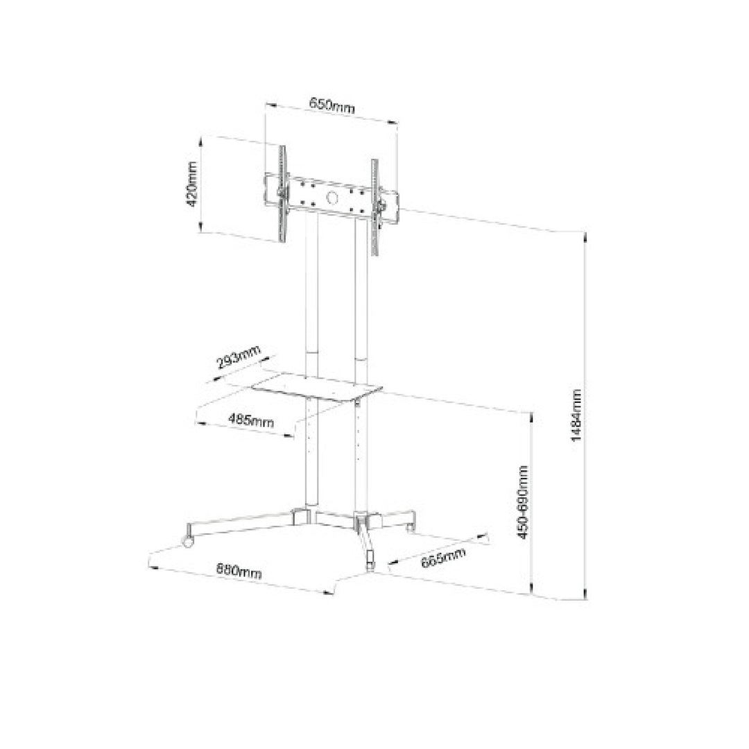 Soporte universal para TV con estante Soporte para TV 30-65" VESA 600x400 hasta 60kg