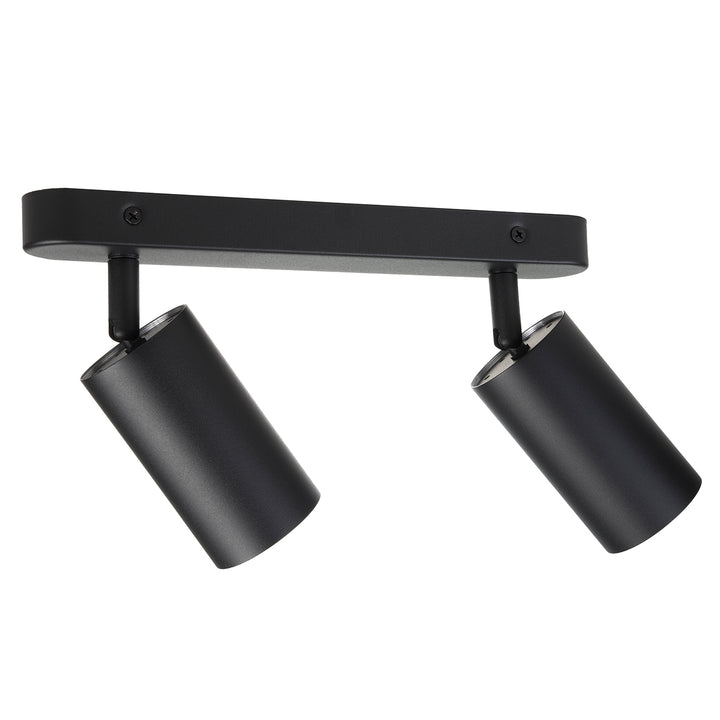 Lámpara de techo/pared de Maclean, spot, móvil, aluminio, 2xGU10, 55x100mm, negro mate, MCE452 B