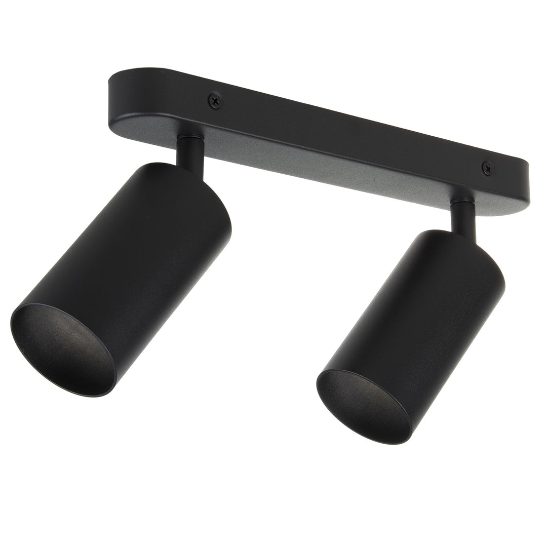 Lámpara de techo/pared de Maclean, spot, móvil, aluminio, 2xGU10, 55x100mm, negro mate, MCE452 B
