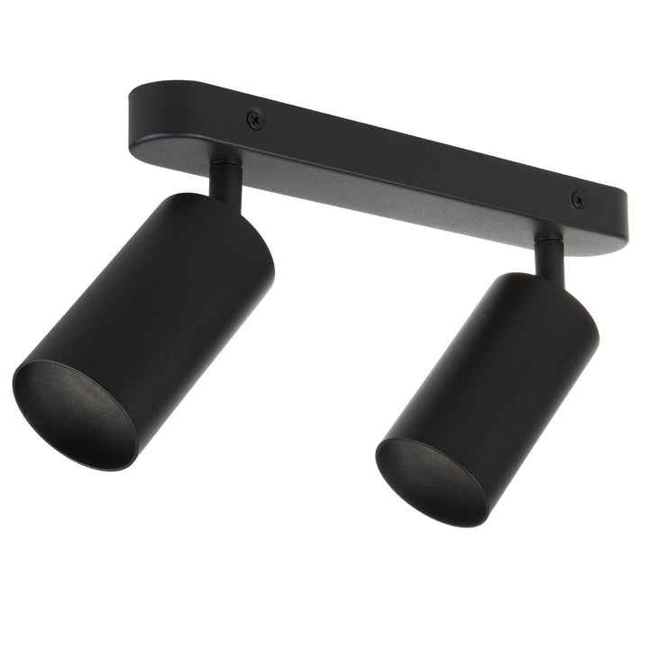 Lámpara de techo/pared de Maclean, spot, móvil, aluminio, 2xGU10, 55x100mm, negro mate, MCE452 B