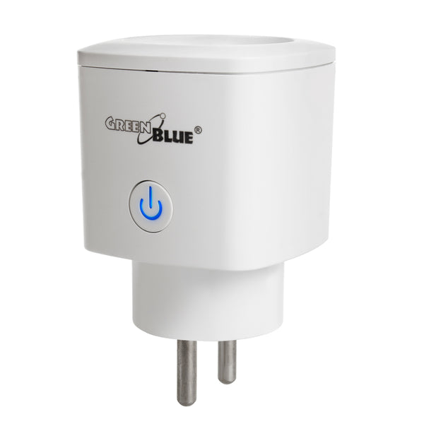 Tomada de controle remoto GreenBlue WiFi, Android/iOS/Alexa/Google Home, consumo de energia, temporizador, máx. Potência, temporizador, máx. 3680W, tipo E, GB720 E
