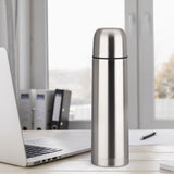 Botella aislante de acero inoxidable con vaso y bolsa de transporte para bebidas calientes o frías (1000ml)