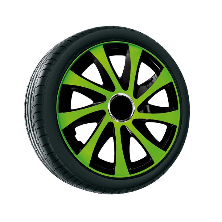 Tampões universais 15" Drift Extra Verde/Preto 4 peças