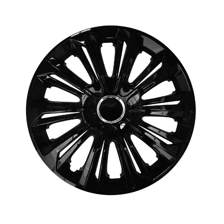 Tapa y universal 14" Fuerte color negro lacado 4 piezas