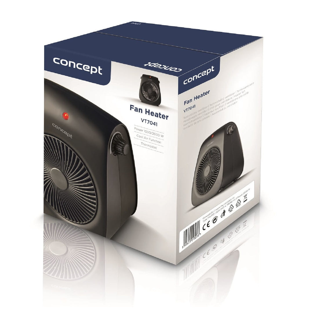 Concept VT7041 Aquecedor de ar 2 níveis de trabalho 1000 / 2000W, função de termostato
