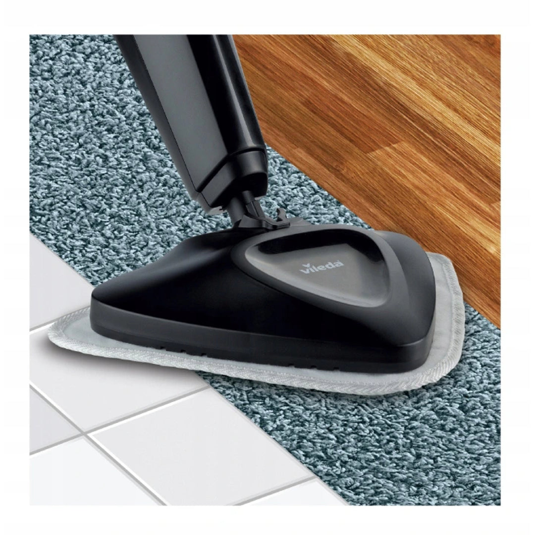 Mopa a vapor Vileda Steam Plus Compact, potencia de 1550 W, capacidad del depósito de 400 ml, 2 recambios,
