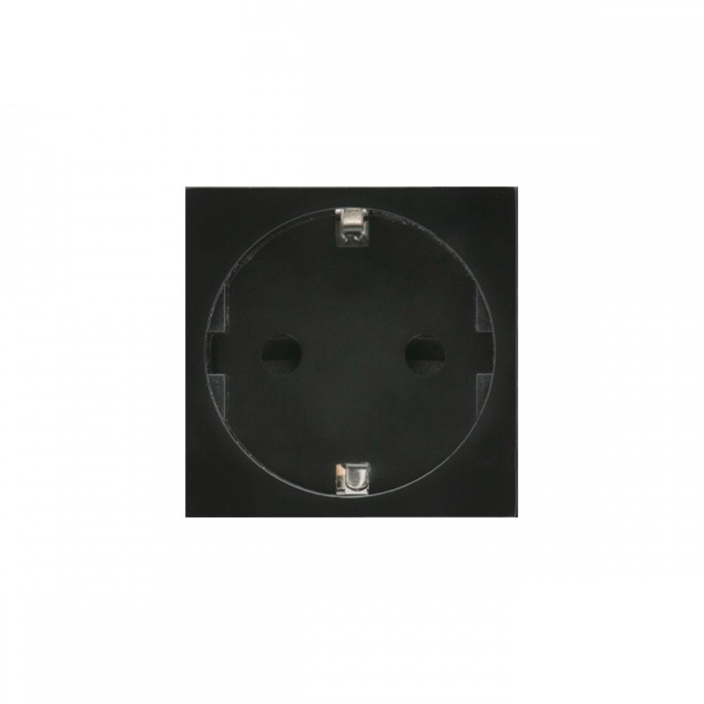 Tomada de embutir Schuko sem moldura Tomada com contato de proteção Tomada de parede modular Montagem embutida (tomada Schuko, preta)