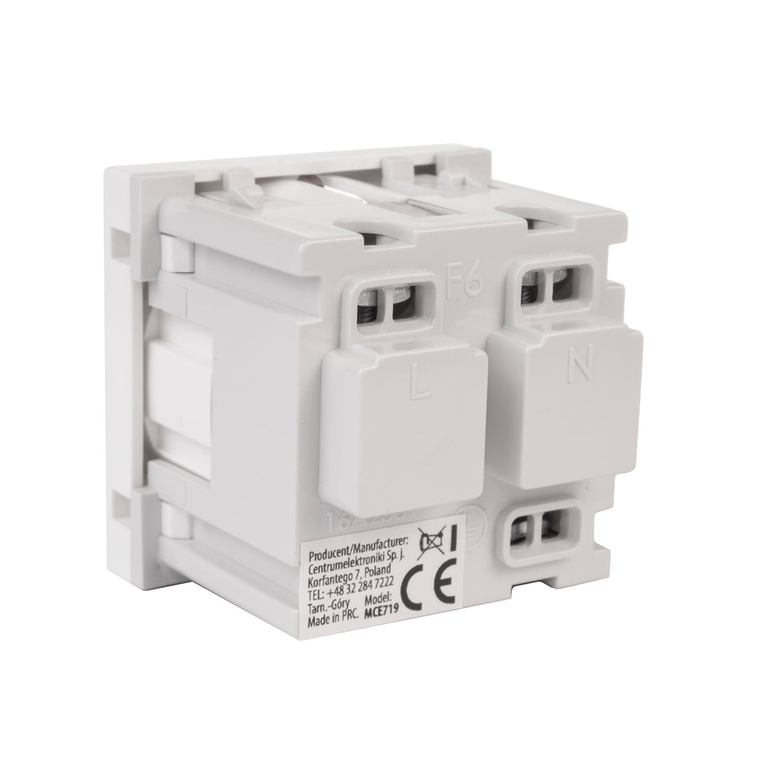 Tomada de embutir Schuko sem moldura Tomada com contato de proteção Tomada de parede modular Montagem embutida (tomada Schuko, branca)