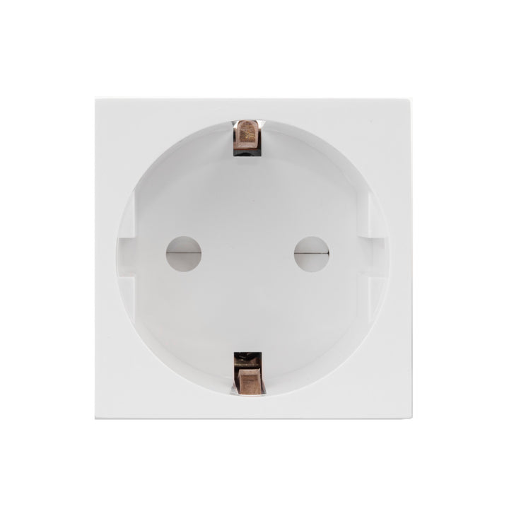 Tomada de embutir Schuko sem moldura Tomada com contato de proteção Tomada de parede modular Montagem embutida (tomada Schuko, branca)