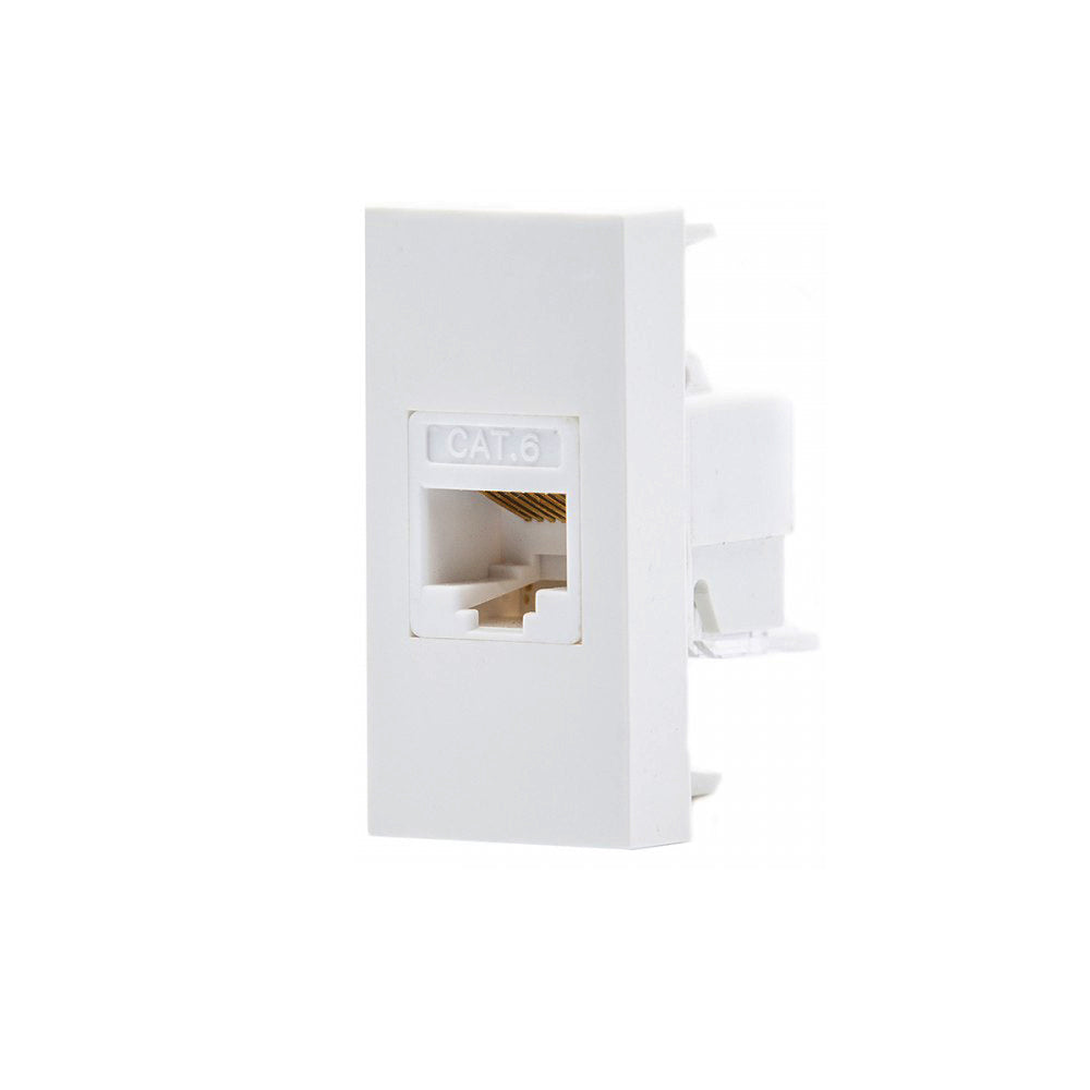 CAT.6 LAN Tomada de alimentação de rede universal Tomada de parede modular Tomada de parede embutida (tomada de alimentação LAN, branca)