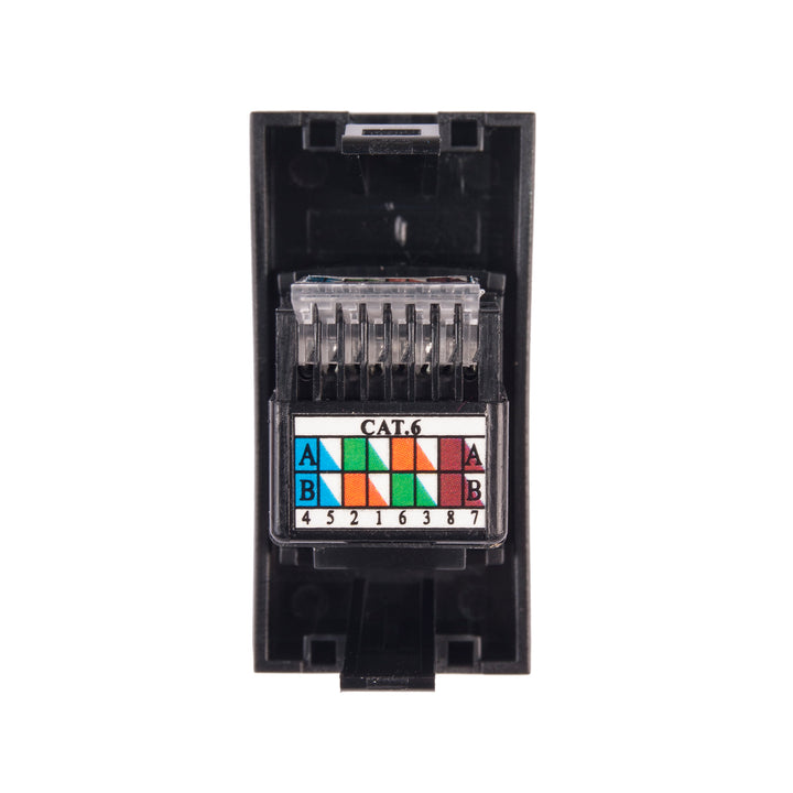 CAT.6 Tomada de energia LAN Tomada de rede universal Tomada de parede modular Tomada de parede embutida (tomada de energia LAN, preta)