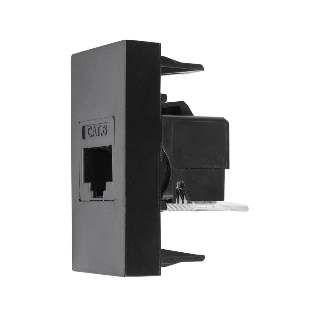CAT.6 Tomada de energia LAN Tomada de rede universal Tomada de parede modular Tomada de parede embutida (tomada de energia LAN, preta)
