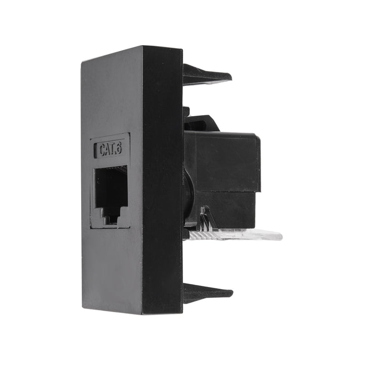 CAT.6 Tomada de energia LAN Tomada de rede universal Tomada de parede modular Tomada de parede embutida (tomada de energia LAN, preta)