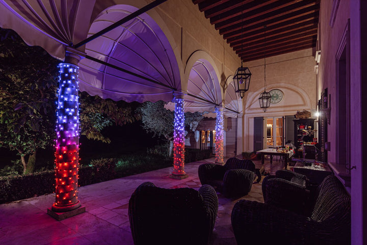 Luzes inteligentes para árvores de Natal com cordas cintilantes 600LED RGB 48m
