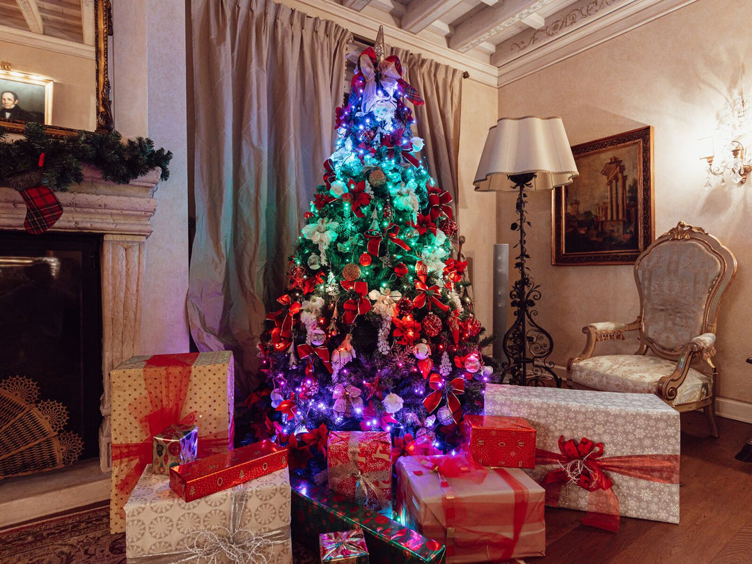 Luzes inteligentes para árvores de Natal com cordas cintilantes 600LED RGB 48m