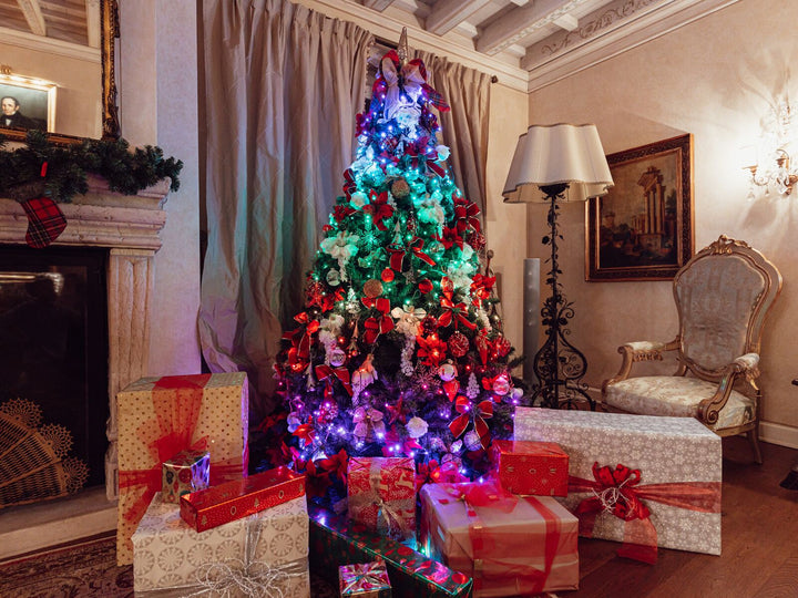 Luzes inteligentes para árvores de Natal com cordas cintilantes 600LED RGB 48m