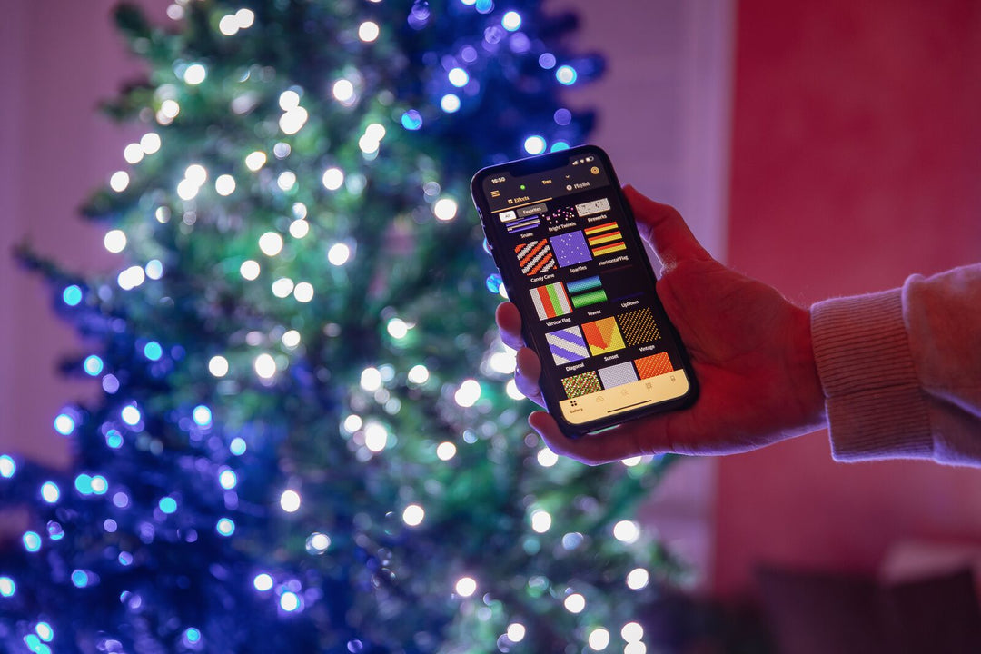 Luzes inteligentes para árvores de Natal com cordas cintilantes 600LED RGB 48m