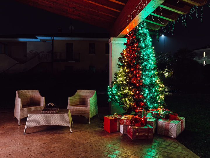Luzes inteligentes para árvores de Natal com cordas cintilantes 600LED RGB 48m