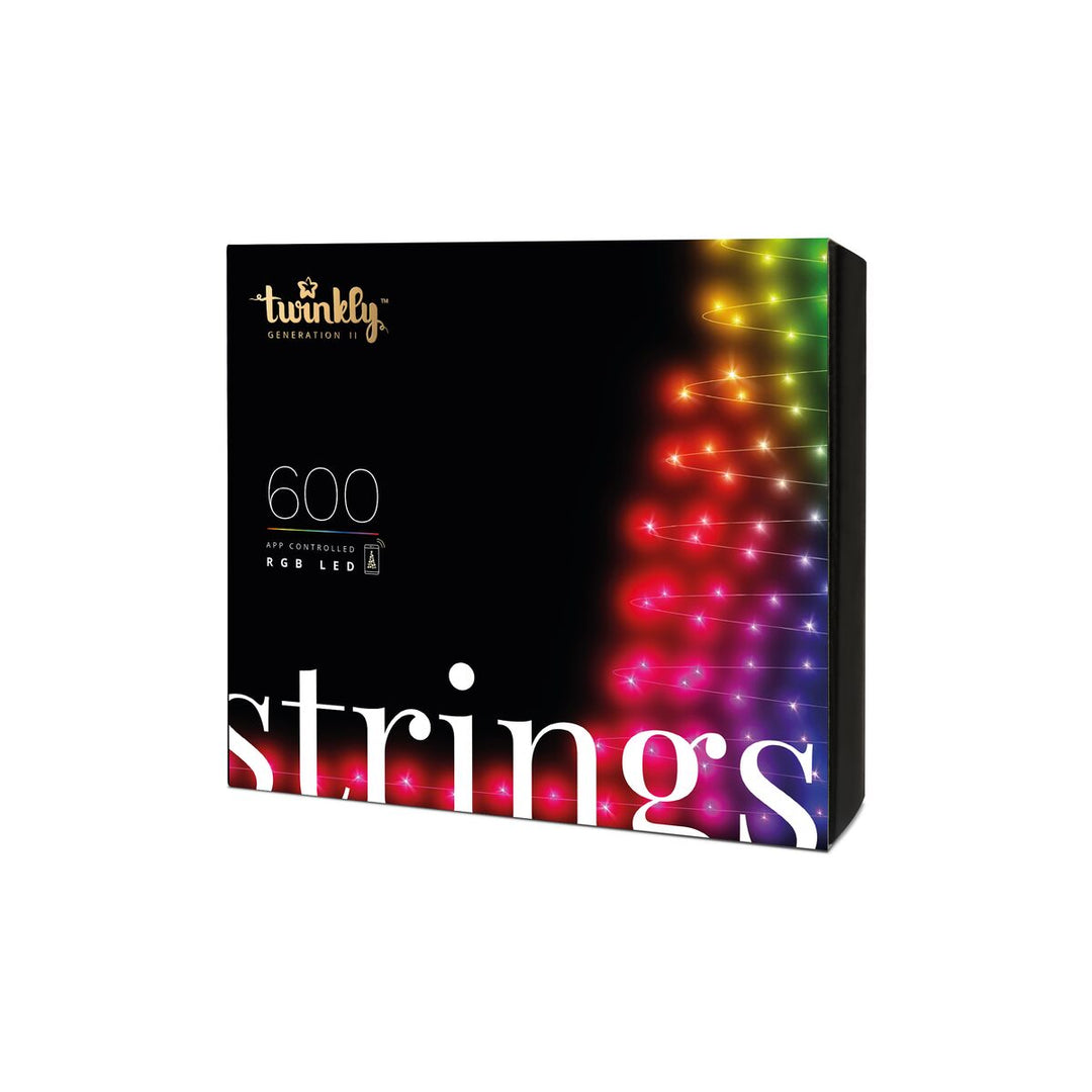 Luzes inteligentes para árvores de Natal com cordas cintilantes 600LED RGB 48m
