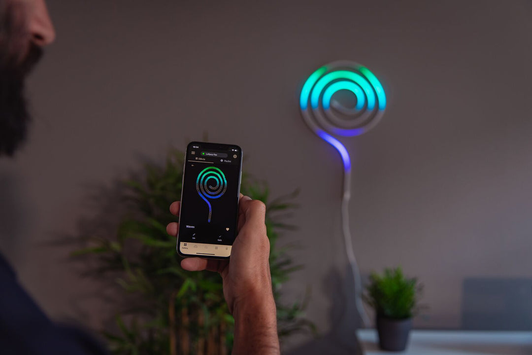 Allocacoc TWFL200STW-WEU Tubo de luz LED RGB flexível Alexa Google Wi-Fi Bluetooth Twinkly Music 2m