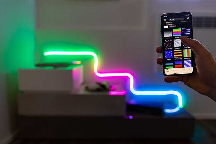 Allocacoc TWFL200STW-WEU Tubo de luz LED RGB flexível Alexa Google Wi-Fi Bluetooth Twinkly Music 2m