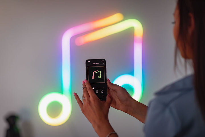 Allocacoc TWFL200STW-WEU Tubo de luz LED RGB flexível Alexa Google Wi-Fi Bluetooth Twinkly Music 2m