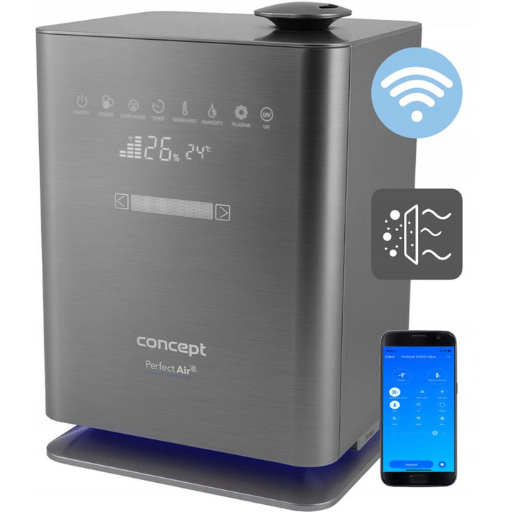 CONCEPT ZV2021 Humidificador Perfect Air Wifi Temporizador de Aromaterapia UV UVC Pantalla LED