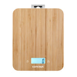 Balança digital de cozinha Concept VK5713 - Bambu - Relógio cronômetro de 15kg Design em bambu máx. 15kg com gancho para pendurar
