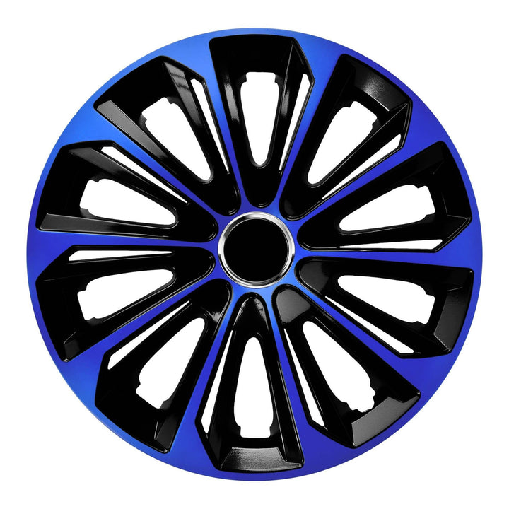 NRM Extra Strong 15” Tapacubos Cubiertas de rueda Cubiertas de rueda - Juego completo de 4 piezas - Azul/Negro - 15" pulgadas