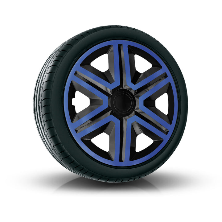 Tapacubos 15" NRM ACTION DOUBLECOLOR AZUL NEGRO 4 piezas