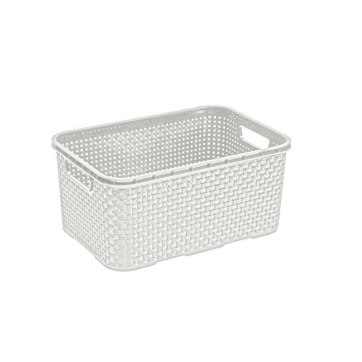 Cesto de vime BranQ 7L branco antigo