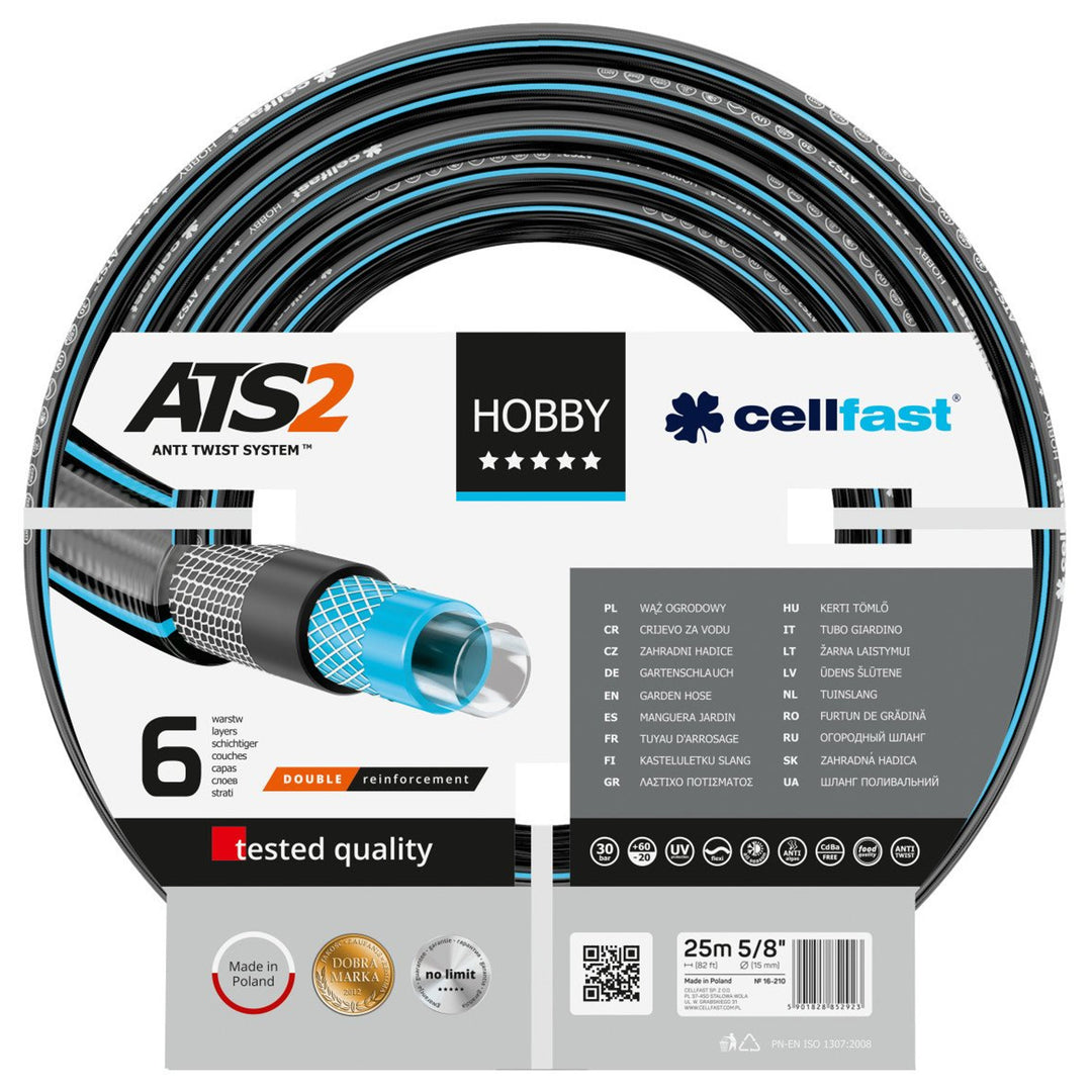 Mangueira de jardim Cellfast Hobby ATS2 5/8" 25m 6 camadas