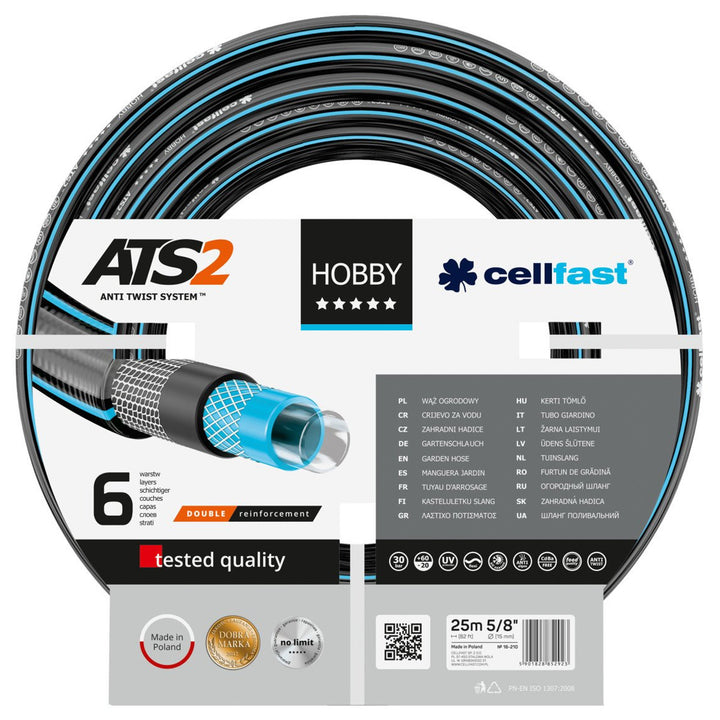 Mangueira de jardim Cellfast Hobby ATS2 5/8" 25m 6 camadas