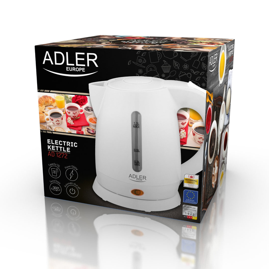 Hervidor de plástico 1,0L 1600W Adler AD 1272 blanco