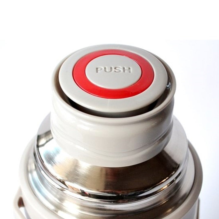 Garrafa isolada de 1L com vidro isolado a vácuo de 350ml e alça de transporte de 110cm Aço inoxidável 304 + garrafa plástica isolada para bebidas quentes ou frias (azul marinho)