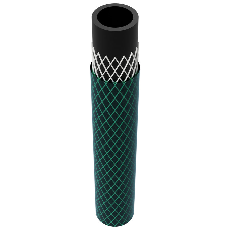 Manguera de agua de 3 capas Manguera de jardín Riego flexible Manguera flexible de poliéster trenzado cruzado resistente a los rayos UV 25 Bar 3/4" 30m