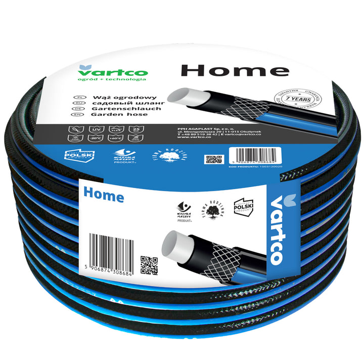 Mangueira de água de 4 camadas Mangueira de jardim Flexível Irrigação Cruz trançada Mangueira flexível de poliéster Resistente a UV 25 Bar 1/2" 30m